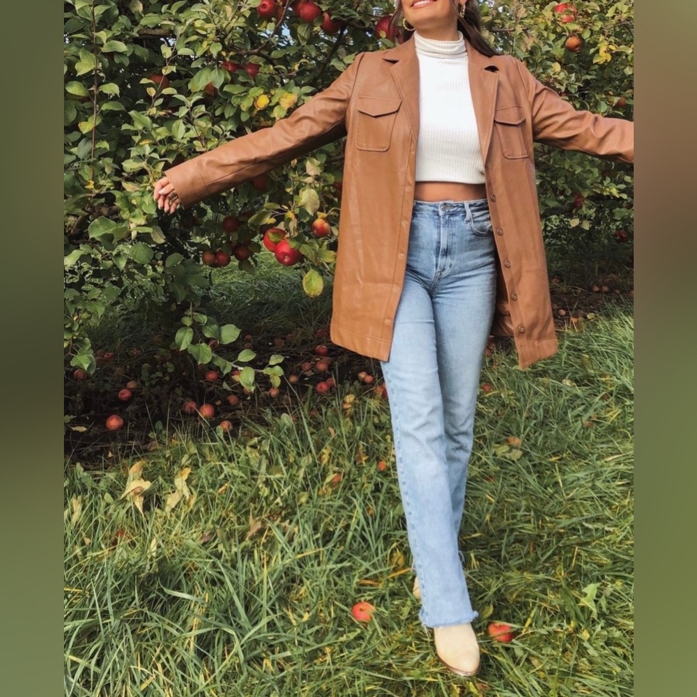 Backyard Roses Western Ranger Faux Leather Jacket Size Small NWT + belt